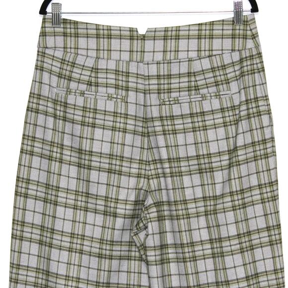 YARGICI Green Plaid Wide Leg Trouser Size 12 NWT - Picture 3 of 7
